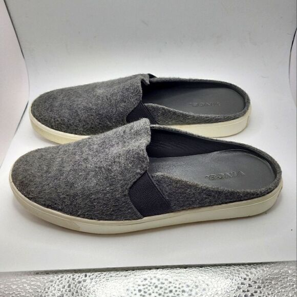 Vince "Blair" Gray  Flannel Slip-on Mule Sneakers Size 8.5 MSRP $225 - Picture 1 of 6